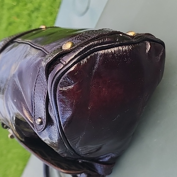 AUTHENTIC RARE FENDI Patent Leather Magic Burgundy Brown Bag - Picture 8 of 16
